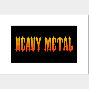 HEAVY METAL-Gothic Fire Text Posters and Art